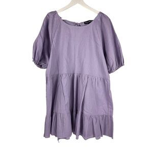 Princess Highway Lilac Puff Sleeve Tiered Dress size 12